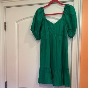 Nine West Green Puff Sleeve Dress